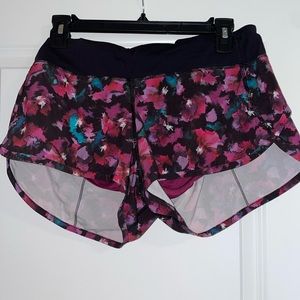 Lululemon speed up shorts size 8 in purple floral print